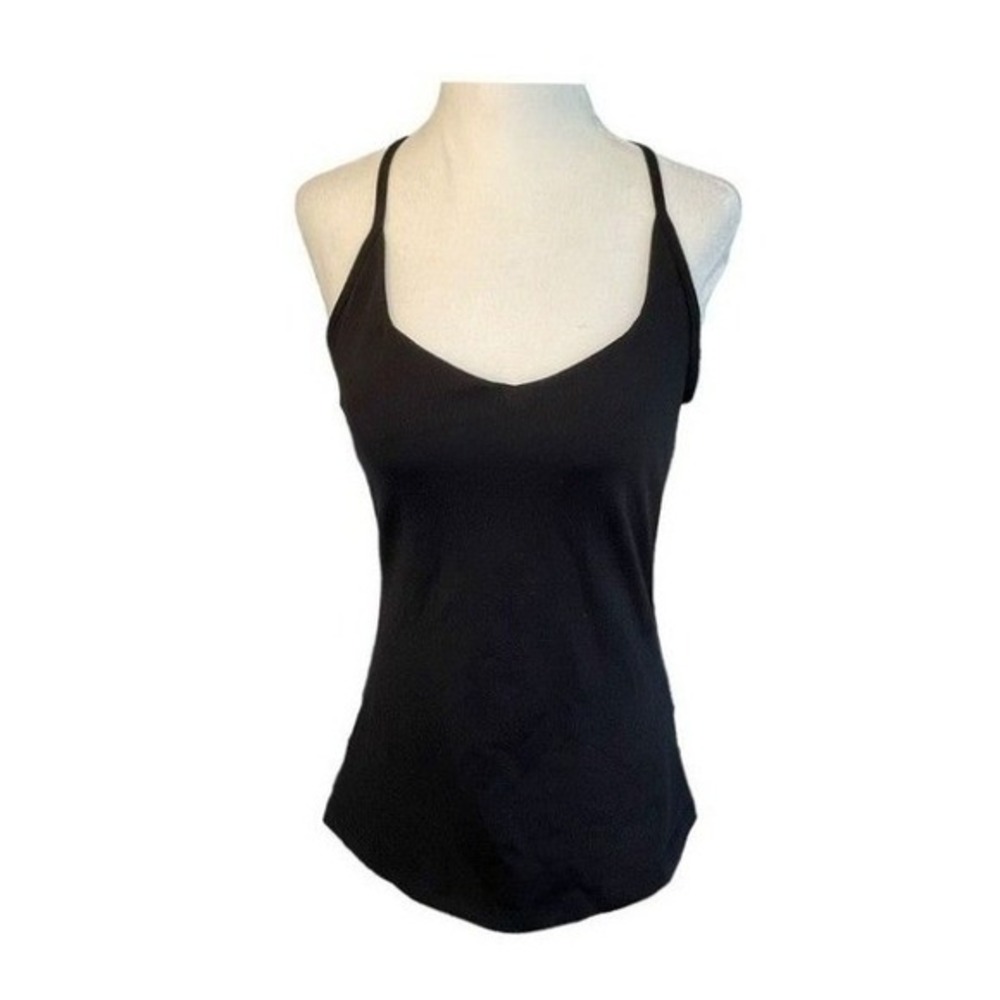Rese‎ Activewear Patton Sleeveless Training Tank Top Black Jersey Knit Shelf Bra